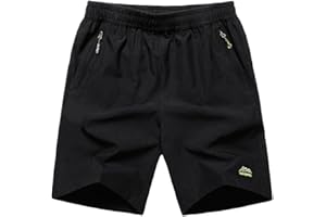 donhobo Men's Outdoor Breather Quick Dry Lightweight Sports Shorts Zipper Pockets
