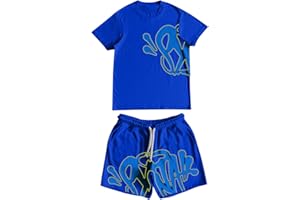 XYYYHTL Conjunto Synaworld Corto Camiseta Syna World Chandal Synaworld Pantalon Synaworld Chandal Synaworld Corto Synaworld Hombre Y2K Hip Hop Sudadera Streetwear Chándal Synaworld