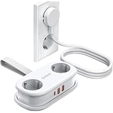 ORICO AP3 Travel Power Strip USB-C PD 20W White | 2 outlets, 2 USB-A and 1 USB-C PD, 2500 W max, 1.5 m cable, cable winding s
