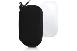 kwmobile Custodia Mouse Wireless Compatibile con Apple Magic Mouse 1/2 - Custodia Neoprene Mouse - Astuccio Porta Mouse PC Gaming Nero