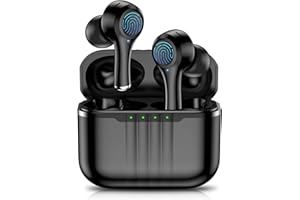 DEZEHUI Bluetooth Kopfhörer, Kabellose Bluetooth Kopfhörer 5.3, In Ear Kopfhöre 16mm Audiotreiber, Hi-Fi Stereo, Anrufe mit ENC Geräuschunterdrückung, 45 Stunden IP7 Wasserdichte Kabellose Kopfhörer (Schwarz)