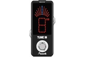 Amuzik Chromatic Guitar Tuner Pedal High Precision Tuner Pedal for Electric Guitar Bass LCD Display ± 1 Cent True Bypass