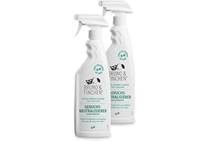 Bruno & Finchen 2x Geruchsneutralisierer 750ml für Urin, Erbrochenes & Kot - Hundeurin & Katzenurin Geruchsneutralisierer, Hunde Geruch Neutralisierer, Katzen Geruch neutralisieren, 1620.0 grams