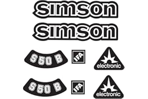 2TAKTSHOP Simson S50B IFA Electronic Aufkleber Dekor Premium Retro Schwarz Weiss Dunkel