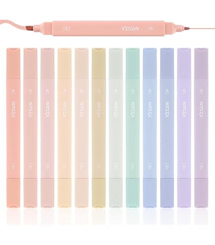 Pack De 6 Surligneurs Pastel + 6 Stylos Fineliner Noirs - Dacono - Doux Et Sans Saignement