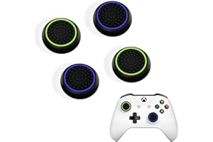 DLseego Capuchons de Poignée de Pouce pour PS4 PS5 Xbox Contrôleur,Silicone 4PCS Thumbstick Grips Points Clouté Design Joystick Controller Pouce Poignée Capuchon Covers,Violet+Jaune