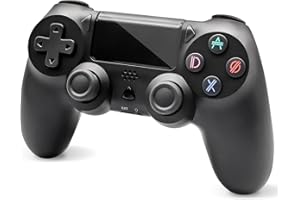 Effdrdfs Wireless Controller for PS-4, Controller Wireless for PS-4/Pro/Slim/PC, Bluetooth Gamepad Joystick with Dual Vibration Touch Panel 3.5mm Audio Jack Six-Axis (Black)