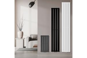 LuxeBath Radiatore a Pannello a Doppio Strato 1600x300 mm Bianco Radiatore di Design Calorifero per Bagno Attacco Centrale Termoarredo Verticale Moderno Arredamento Termico Scaldasaviette a Muro