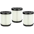 vhbw 3x Faltenfilter kompatibel mit Bosch GAS 18V-10 L Staubsauger - Patronenfilter, Weiß