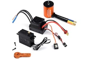 GoolRC Combo Set 3650 4300KV Motor 60 Brushless ESC 20kg Servo w/ 25T Servo Arm for 1/10 RC Car Truck Off-road