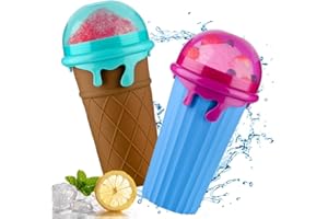 CLTPY 500ml Slush Becher,Slushy Maker Maschine,Slush Eis Becher,Frozen Magic,Slush Maker,Slush Ice Maker,magic freez slushy maker,für DIY und Kinder Geschenk Überraschung(blau und Kaffeefarbe)
