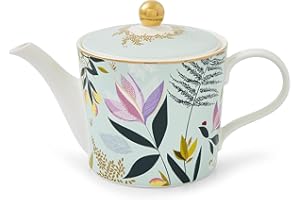 SARA MILLER LONDON Sara Miller SMOS78923-XG Portmeirion Orchard - Teiera con anatra, uova, salvia, porcellana, argento