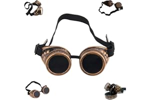 CZFDCK Steampunk Vintage Glasses, 1PCS Steampunk Goggles Glasses (Brass), Victorian Vintage Glasses for Men Women Party Supplies Costume Accessory