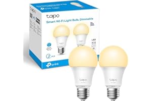 Tapo Ampoule Connectée WiFi, Ampoule LED E27 Blanc Chaud 2700K, Dimmable 8.7W 806Lm, Compatible avec Alexa et Google Home, Commande Vocale, Economie d'énergie, L510E(2-pack)