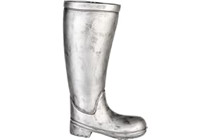 ‎CASABLANCA MODERNES DESIGN Casablanca Decorative Ceramic Umbrella Stand with Water Catcher Tray – Umbrella Stand Colour: Silver – Height 45 cm