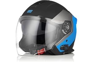 ORIGINE Casco Moto Jet Bluetooth Omologato ECE con Doppia Visiera