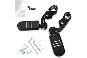 HOKUOTOLITE Estriberas ajustables de 32 mm (1,25") para carretera con kit de montaje en ángulo corto, universales para Harley/Honda/Yamaha/Kawasaki/Suzuki/Indian/Victory, etc.negro