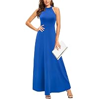 STYLEWORD Women’s Cold Shoulder Maxi Dress With Pockets – Floral Summer Long Dress