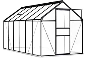 vidaXL Gewächshaus mit Fundamentrahmen Garten Treibhaus Pflanzenhaus Frühbeet Gartenhaus Tomatenhaus Anthrazit Aluminium Polycarbonat 7,03 m³