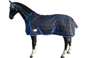 EQUITACK YOUR PASSION IS OUR MISSION Equitack 210D Stalldecke Pferdedecke Winterdecke Standard Neck 200G Füllung Navy 155cm