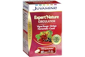 JUVAMINE Expert'Nature Circulation Vigne Rouge Gingko Hamamélis Cassis 60 Comprimés