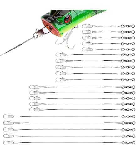 RDNKVB Prevent Fish Bite Line,40 Pezzi Leader In Filo Acciaio, Anti Morso Pesca Terminali Acciaio, Terminale Acciaio Pesca, Per Filo Principale Nascosto Da Luccio - 11