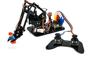 KEYESTUDIO BBC Micro:bit 4-DOF Robot Arm Kit (Exclude Microbit V2), STEM utbildningssats med MakeCode/Python Coding for Programming Learning of 14+ Teen