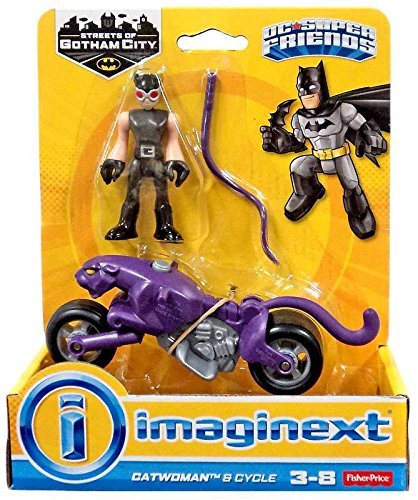 Imaginext - DRY84 - Fisher Price Toy - DC Super Friends - Motorcycle - Catwoman Action Figure - Batman Gotham