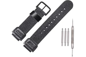 MCXGL Nylonowy pasek 18 mm kompatybilny z męskim Casio AE1200WH AE-1000 SGW-300H/400 W-735 PRG270 skórzany zapasowy pasek do zegarka, 18mm, Nylon, Stworzony kwarc