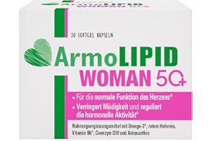 ARMOLIPID® WOMAN 50+ Nahrungsergänzungsmittel - Für Frauen ab 50 Jahren - Normale Herzfunktion* - Verringerung von Müdigkeit** - Regulierung der hormonellen Aktivität** - 30 Kapseln