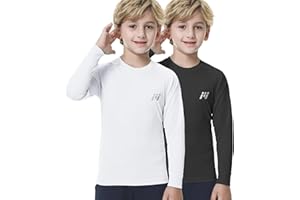 MEETWEE Boy Long/Short Sleeve Rash Vest Guard Kids Swimming Top UV Sun Protection UPF 50+ Quick Drying