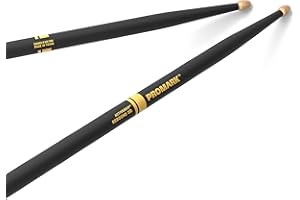PRO MARK ProMark Bacchette Batteria - Rebound 5B Drum Sticks - ActiveGrip - Diventa più aderente con il sudore delle mani - Finitura Active Grip, Punta di ghianda, Legno di hickory - 1 Coppia