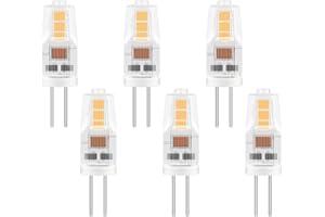 CALDARAX 6 Pack G4 LED 2W Ampoule, Équivalent 20W Lampes Halogène, 200LM, AC/DC 12V, Blanc Chaud 3000K, Non dimmable, pour Lustres, Lampes D'armoire, Lampes de Paysage, Hotte Aspirante