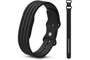 Polyjoy Sport silikonarmband kompatibelt med Google Fitbit Air Band | Mjukt ventilerande ersättningsarmband för kvinnor män justerbart svettbeständigt vattentätt band för jogging träning vardag