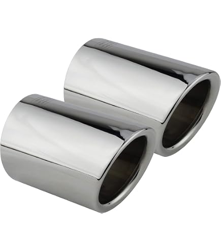 2 Embouts Silencieux Échappement Chrome/Acier Inox Noir 7,6 Cm – Compatible Audi A1 A3 A4 TT & VW Passat Tiguan 2009-2015