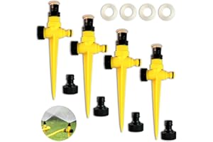 LEWBDF 4 Stück Rasensprenger，360° Drehbarer Bewässerungssystem，Rasensprinkler Spike，Wassersprenger Einstellbar Bewässerungssystem, für Rasen Pflanzen Gemüse Blumen Pastorale (A)