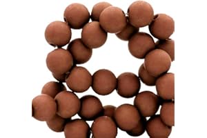 Sadingo Perle di plastica opache, 6 mm (marrone, 600 pezzi) di perline di plastica da infilare, per collane e bracciali, fai da te