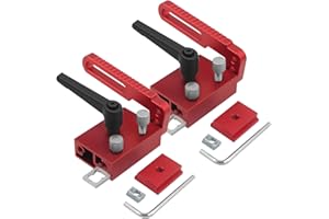 QENETY 75 Type Miter Track Stop, Aluminum Alloy Woodworking Track Stop Type 75, T Track Locator, T-Slot T-Tracks Fixed Woodworking Limiter, for Woodworking DIY Tools (2PCS,Red)