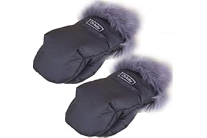 Manoplas Carrito Bebé Rosy Fuentes- Con Forro Polar Interior - Guantes para Carro Bebé - Tejido Suave y Agradable - Manoplas Carro Bebé Universales 0-negro