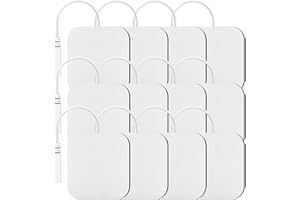 DUPELEC Set de 12 Electrodos Para TENS EMS | 5 x 5 cm Parches Adhesivos Cuadrados con Conector Universal Tipo Pin de 2mm | Electrodos para TENS | Electrodos para EMS | para Electroestimulador