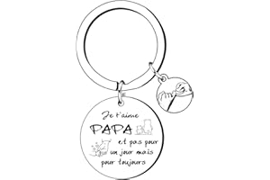 KJKJKJ Cadeau Papa,Cadeau de fête des pères,Cadeau de Papa Porte clés Papa Meilleur Papa Cadeau Papa,Cadeaux Papa Porte clés,Papa Cadeaux d'anniversaire Cadeau Baptême Cadeau Noel Papa