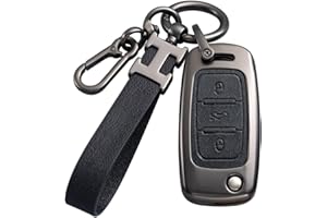 RXXR Autoschlüssel Hülle kompatibel mit VW Volkswagen Zinklegierung Autoschlüssel Schutzhülle für Tiguan Passat Golf 4 5 6 Polo Beetle Jetta Touran EOS Scirocco mit Schlüsselanhänger (Schwarzer)