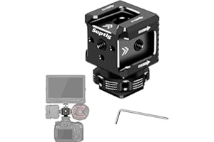 Suptig Soporte de zapata fría de 3 puertos con rosca de 1/10.2 cm-20 para jaula de cámara, flash, monitor LED, micrófono, etc.