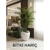 KastaSaksı Modern İ&ccedil; ve Dış Mekan Kullanımı, 40x45 cm, Beyaz, Polyester Fiber Beton Amorf saksı modern dekoratif saksı