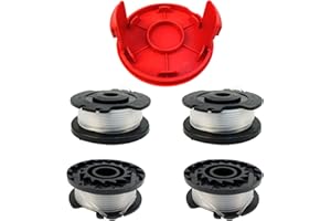 CDIYTOOL Einhell GE-CT 18/28 Li Ersatzschnurspule, Ersatzfadenspule für Einhell GE-CT 18/28 Li TC Nylon-Rasentrimmer, 4,9 m lang, 1,6 mm Durchmesser (4 Spulen + 1 Kappe)