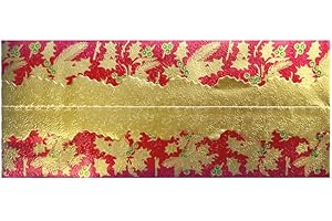 Anniversary House Pack of 1 Traditional Christmas Cake Frill, Red/Gold Holly Print Foil with Gold Foil Centre, Decorative Ribbon Trim for Cakes, Nostalgic Cake Decoration, Cake Decorations for Xmas