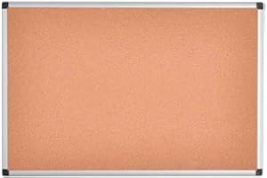 Bi-Office Tableau d'Affichage en Liège Maya, Cadre en Aluminium, 105 x 75 cm