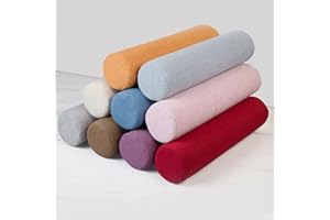 EN AyuL Kopf-/Nackenrolle, rundes Zylinderkissen, Leinen, Nachttischschutzkissen, Sofa, Couch, Armlehne, Lendenwirbelstütze, 15 x 80 cm, Grau