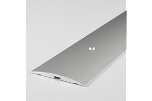 PROVISTON barre de seuil | Aluminium anodisé | Argent | Largeur 50 mm | Hauteur 4 mm | Longueur 1000 mm | À visser côté latéral | Barre de jonction | Barre recouvrement | 1 pièce