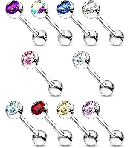 6 Paires De Boucles D'oreilles Barbell En Acier Inoxydable 316L Avec Zircone - 6 Tailles (3 à 8 Mm) - Pour Cartilage, Hélix, Tragus